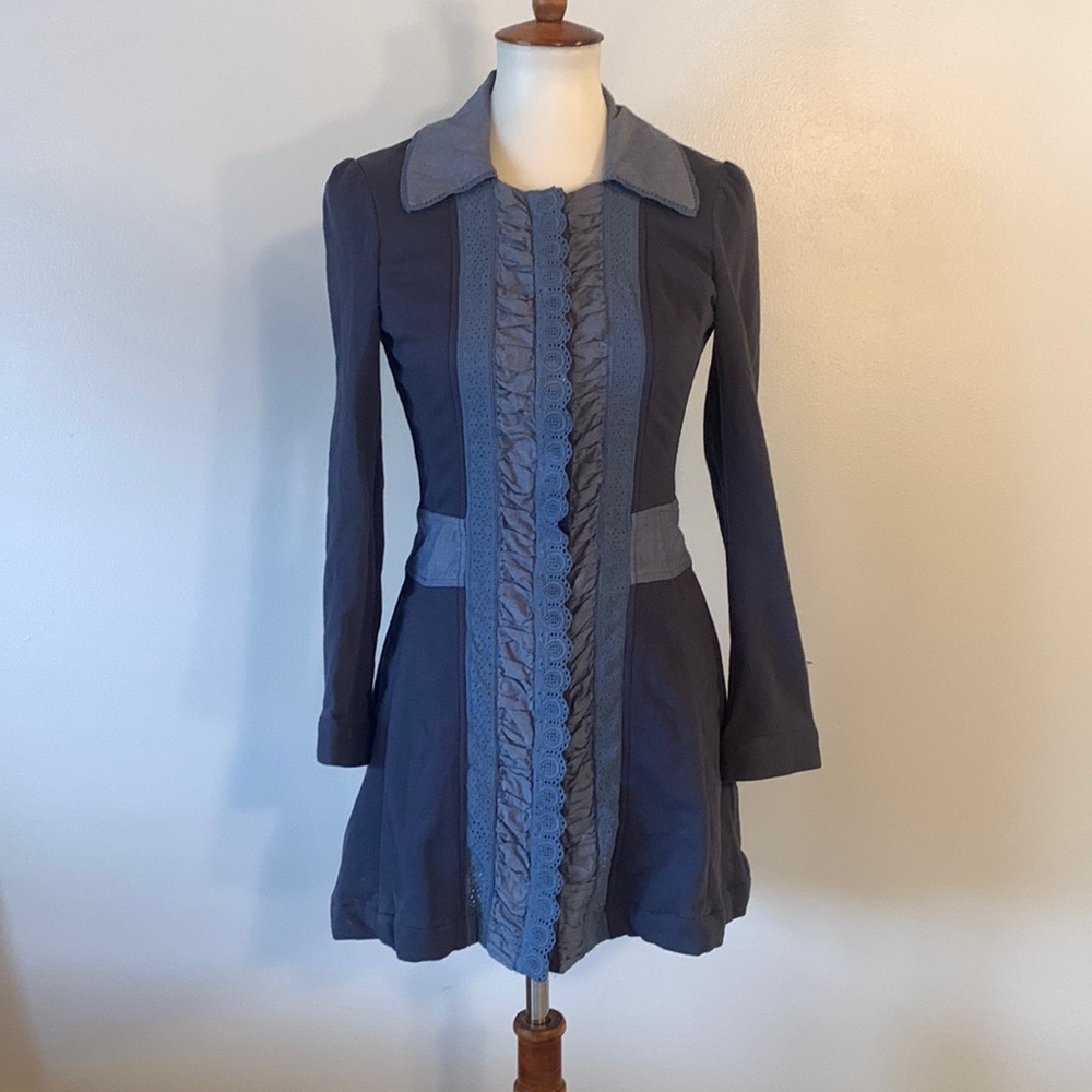 [Free People] Blue “Victorian” Style Coat - Size XS